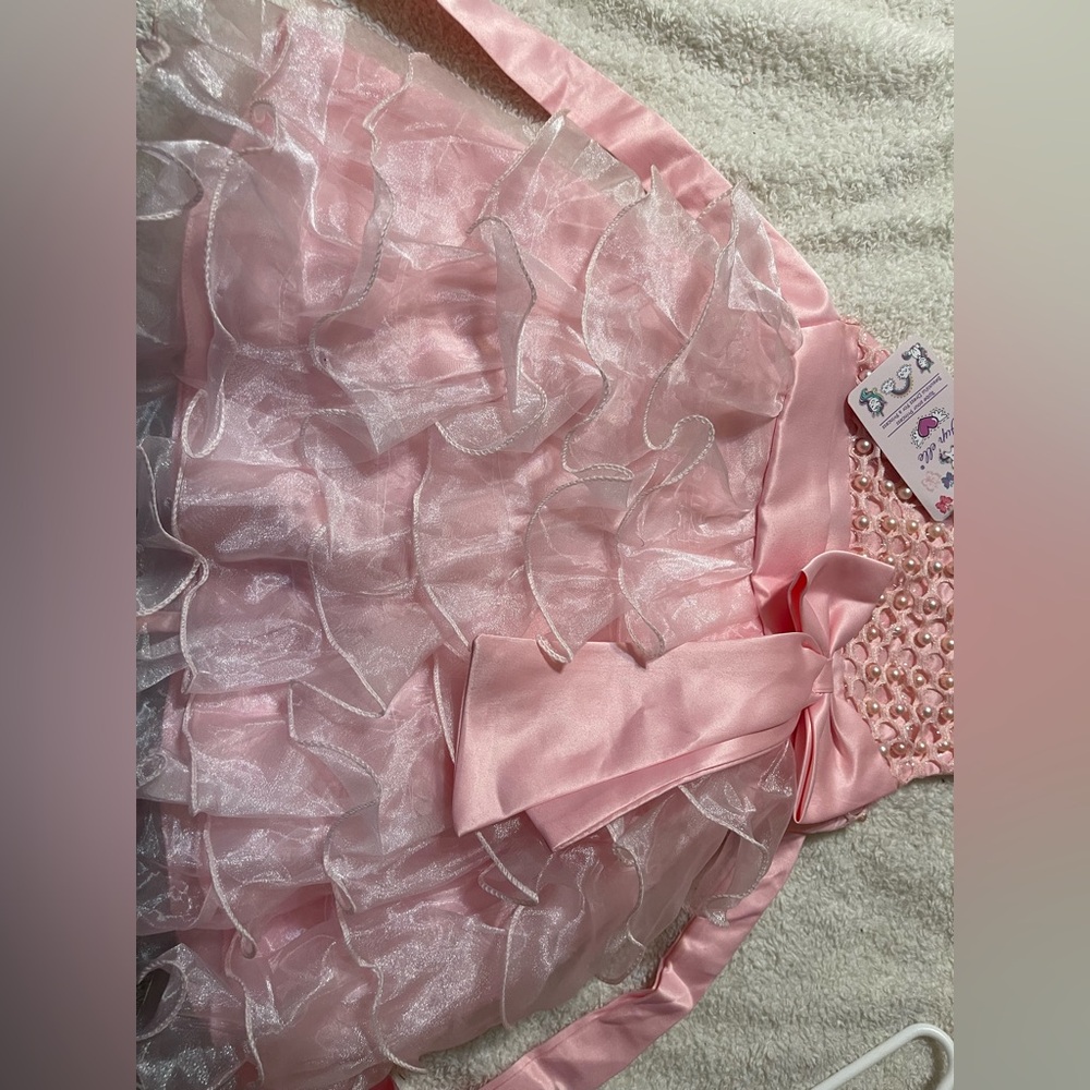 Pink Ruffled Kids Dress - Picture 4 of 5